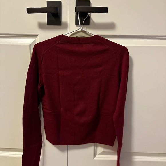 Aritzia Sunday Best burgundy heart sweater. Size S. - Picture 2 of 4
